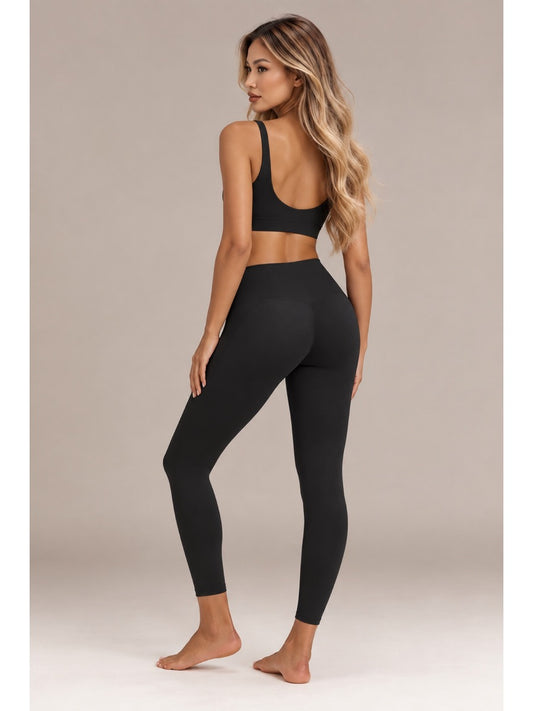 FeatherFit Sculpt & Lift Bra & Butt-Lifting Leggings Set with Side Pockets