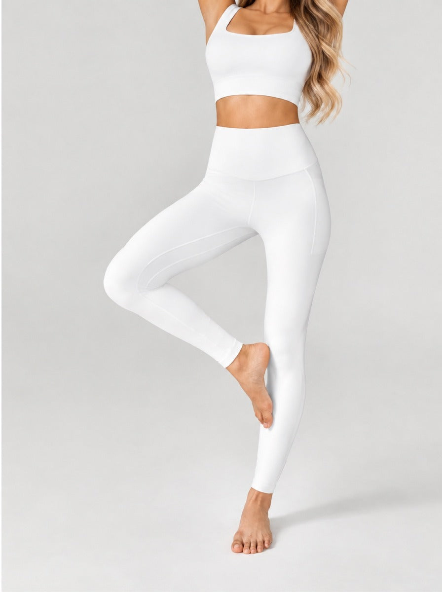 High-Waisted Tummy Control Leggings with Side Pockets